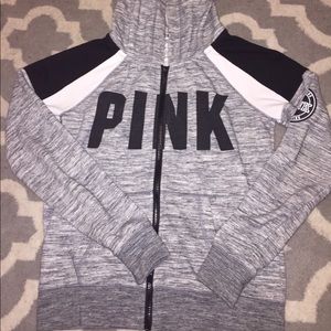 Pink gray hoodie